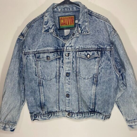 Calvin Vintage Acid Wash Denim Jacket - Picture 1 of 4